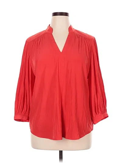 Pre-owned Chico's 3/4 Sleeve Blouse In Red