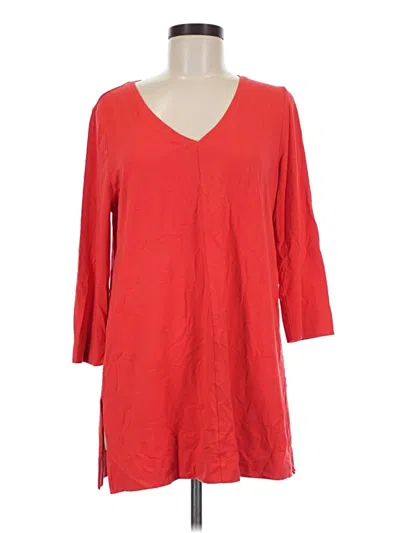 Pre-owned Chico's 3/4 Sleeve Blouse In Red