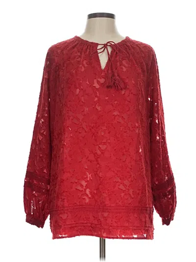 Pre-owned Chico's 3/4 Sleeve Blouse In Red
