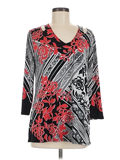 Pre-owned Chico's 3/4 Sleeve Blouse In Red