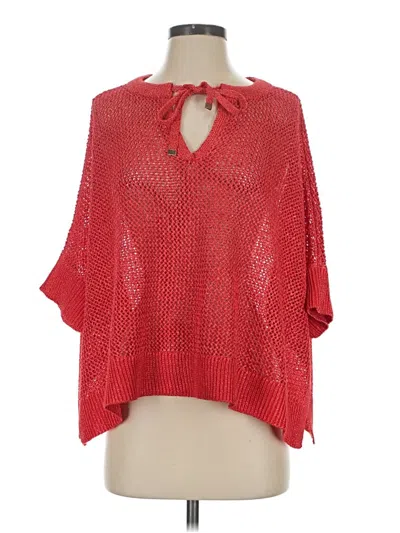Pre-owned Chico's 3/4 Sleeve Blouse In Red
