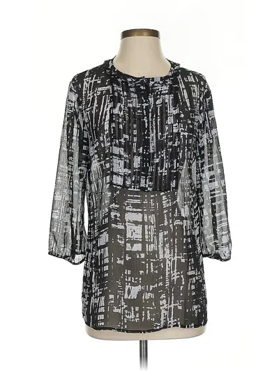 Pre-owned Chico's 3/4 Sleeve Blouse In Silver