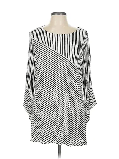 Pre-owned Chico's 3/4 Sleeve Blouse In Silver