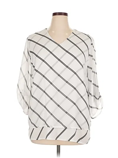 Pre-owned Chico's 3/4 Sleeve Blouse In Silver