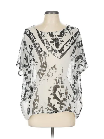 Pre-owned Chico's 3/4 Sleeve Blouse In Silver