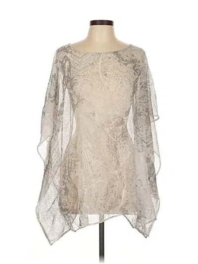 Pre-owned Chico's 3/4 Sleeve Blouse In Silver