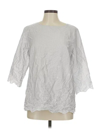 Pre-owned Chico's 3/4 Sleeve Blouse In Silver