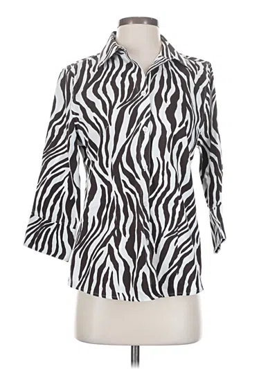 Pre-owned Chico's 3/4 Sleeve Blouse In Silver