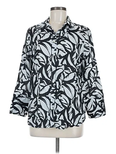 Pre-owned Chico's 3/4 Sleeve Blouse In Silver