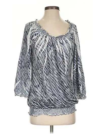 Pre-owned Chico's 3/4 Sleeve Blouse In Silver
