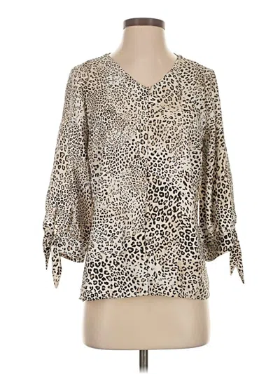 Pre-owned Chico's 3/4 Sleeve Blouse In Silver