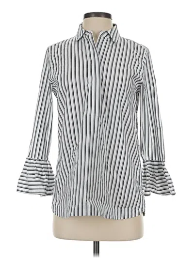 Pre-owned Chico's 3/4 Sleeve Blouse In Silver