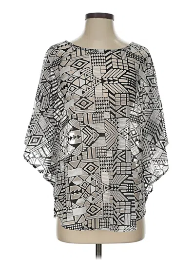 Pre-owned Chico's 3/4 Sleeve Blouse In Silver