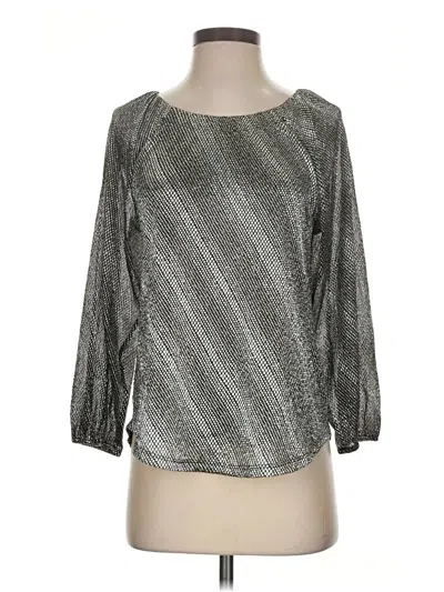 Pre-owned Chico's 3/4 Sleeve Blouse In Silver