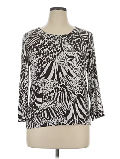 Pre-owned Chico's 3/4 Sleeve Blouse In Silver
