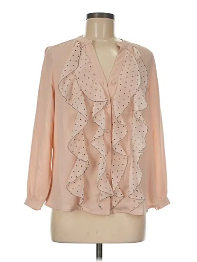 Pre-owned Chico's 3/4 Sleeve Blouse In Tan