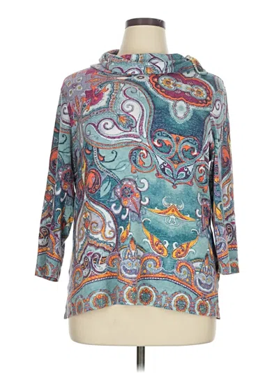 Pre-owned Chico's 3/4 Sleeve Blouse In Teal