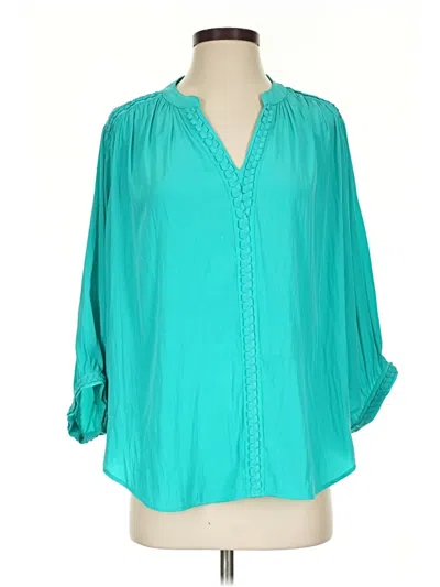 Pre-owned Chico's 3/4 Sleeve Blouse In Teal