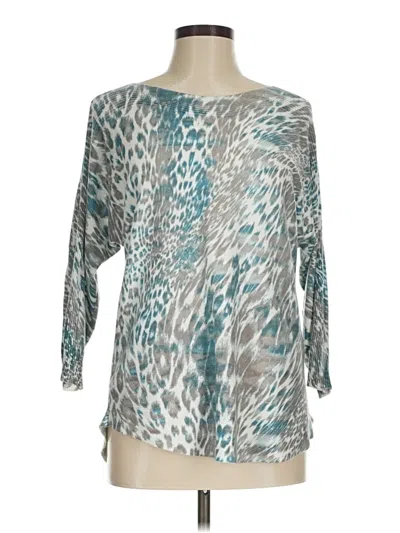 Pre-owned Chico's 3/4 Sleeve Blouse In Teal