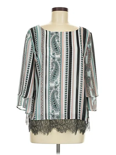 Pre-owned Chico's 3/4 Sleeve Blouse In Teal
