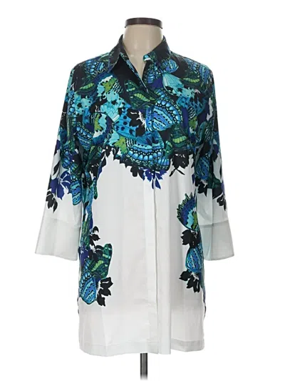 Pre-owned Chico's 3/4 Sleeve Blouse In Teal
