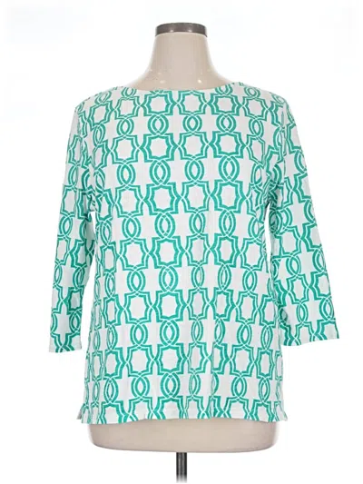 Pre-owned Chico's 3/4 Sleeve Blouse In Teal