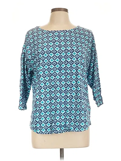 Pre-owned Chico's 3/4 Sleeve Blouse In Teal