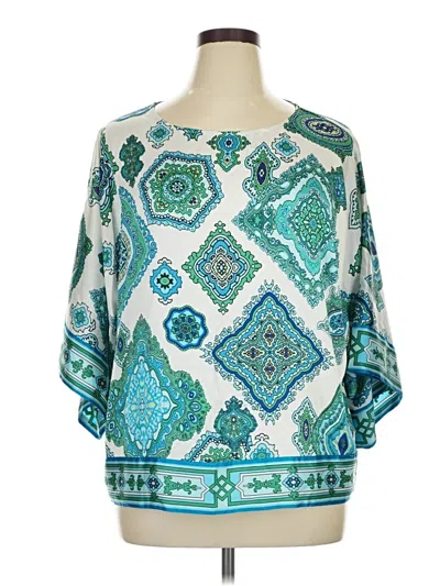 Pre-owned Chico's 3/4 Sleeve Blouse In Teal