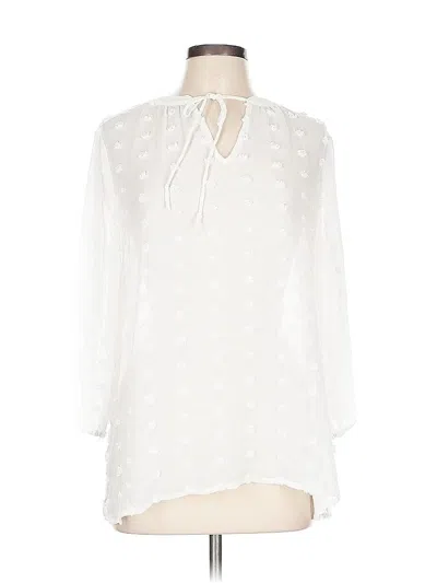 Pre-owned Chico's 3/4 Sleeve Blouse In White