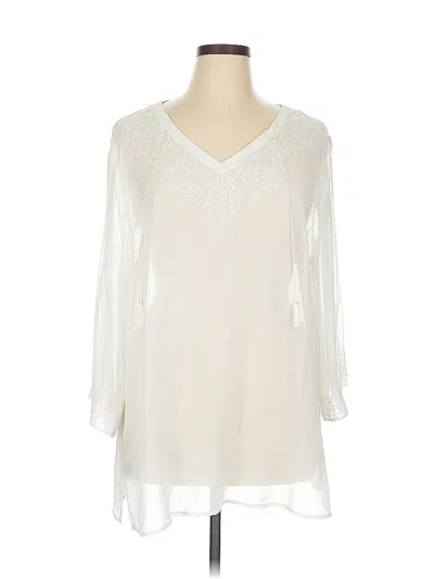 Pre-owned Chico's 3/4 Sleeve Blouse In White