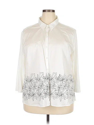 Pre-owned Chico's 3/4 Sleeve Blouse In White