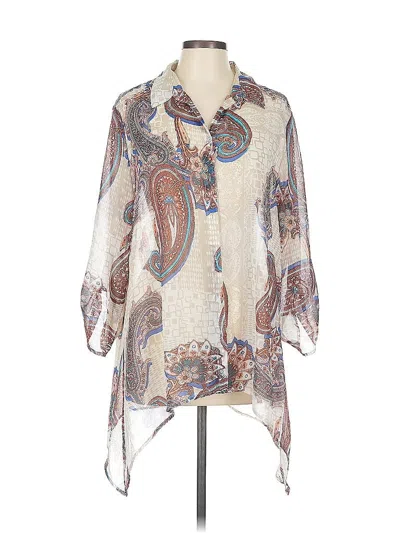 Pre-owned Chico's 3/4 Sleeve Blouse In White