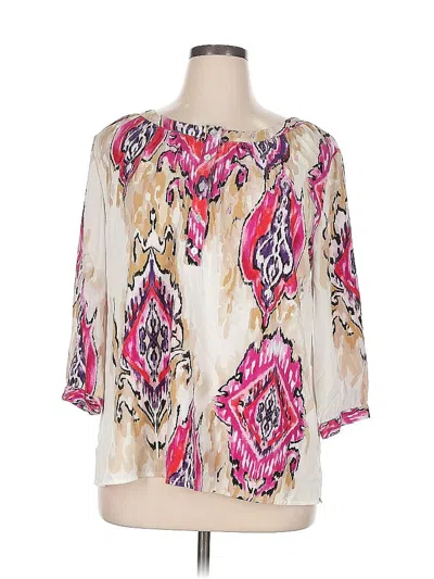 Pre-owned Chico's 3/4 Sleeve Blouse In White