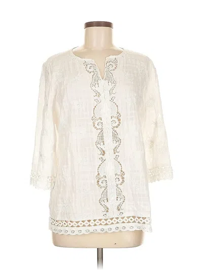 Pre-owned Chico's 3/4 Sleeve Blouse In White