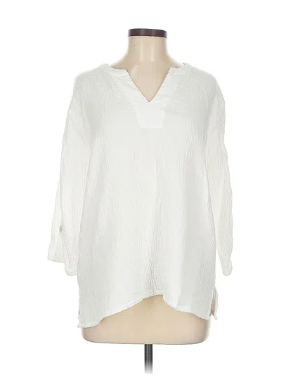 Pre-owned Chico's 3/4 Sleeve Blouse In White
