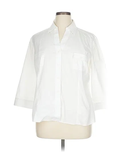 Pre-owned Chico's 3/4 Sleeve Blouse In White