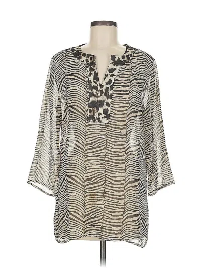 Pre-owned Chico's 3/4 Sleeve Blouse In White