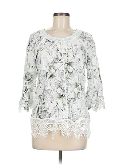 Pre-owned Chico's 3/4 Sleeve Blouse In White