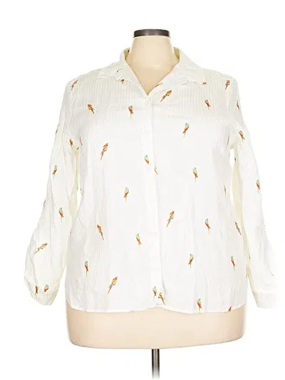 Pre-owned Chico's 3/4 Sleeve Blouse In White