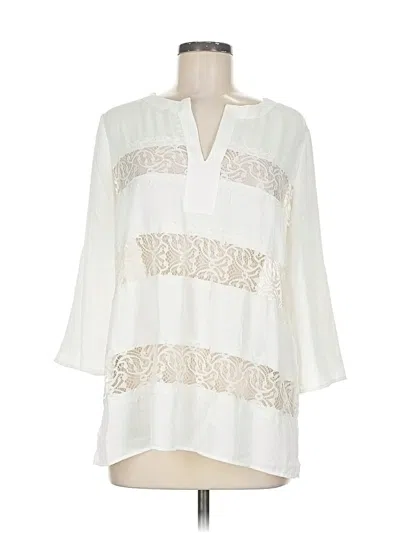Pre-owned Chico's 3/4 Sleeve Blouse In White