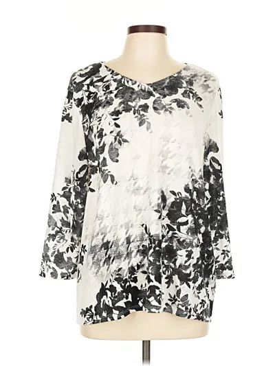 Pre-owned Chico's 3/4 Sleeve Blouse In White