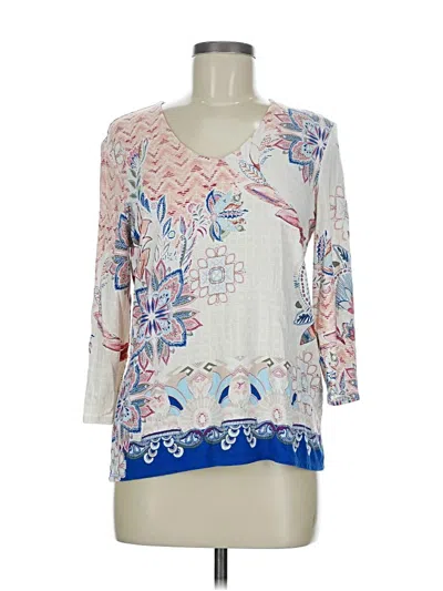 Pre-owned Chico's 3/4 Sleeve Blouse In White