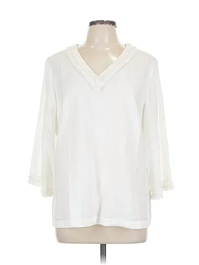 Pre-owned Chico's 3/4 Sleeve Blouse In White