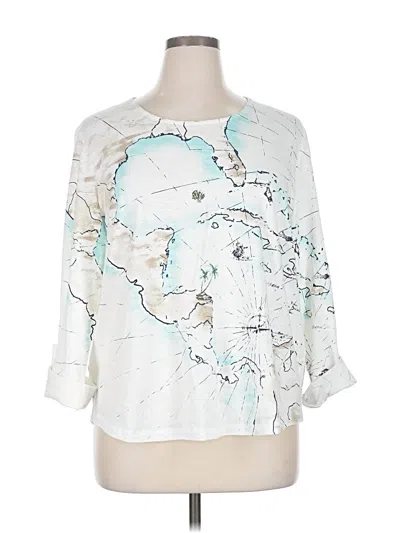 Pre-owned Chico's 3/4 Sleeve Blouse In White