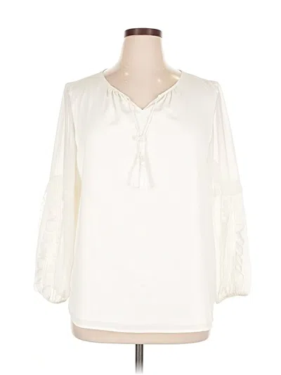 Pre-owned Chico's 3/4 Sleeve Blouse In White
