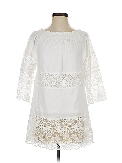 Pre-owned Chico's 3/4 Sleeve Blouse In White