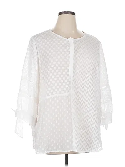 Pre-owned Chico's 3/4 Sleeve Blouse In White