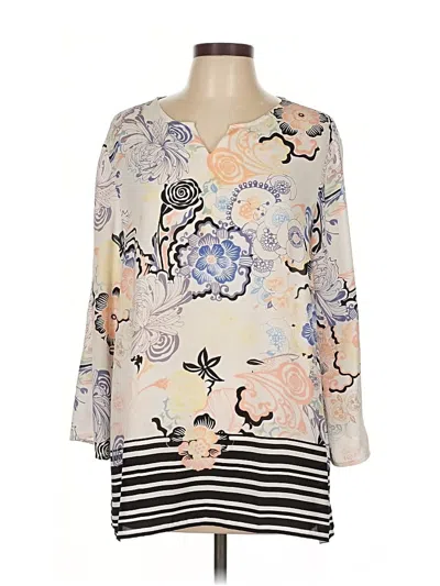 Pre-owned Chico's 3/4 Sleeve Blouse In White