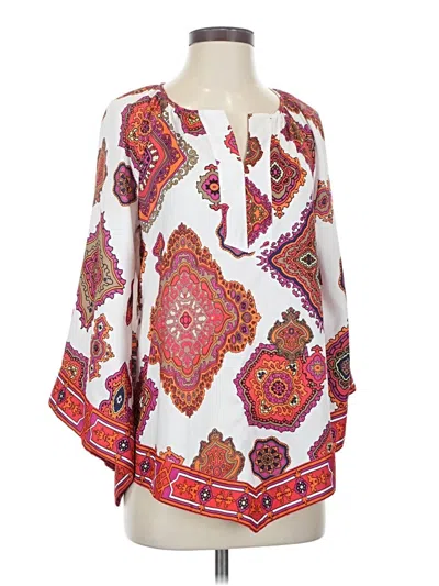 Pre-owned Chico's 3/4 Sleeve Blouse In White