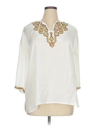 Pre-owned Chico's 3/4 Sleeve Blouse In White